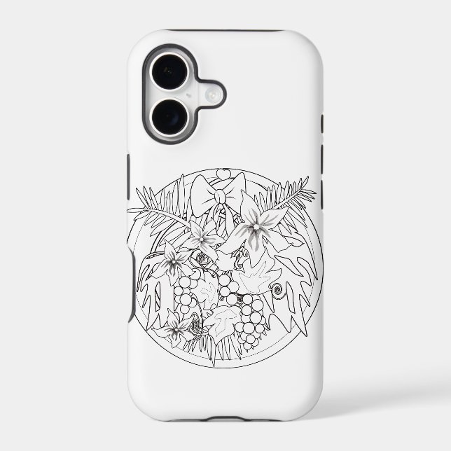 Paint the picture yourself a tropical pattern iphone case (Back)