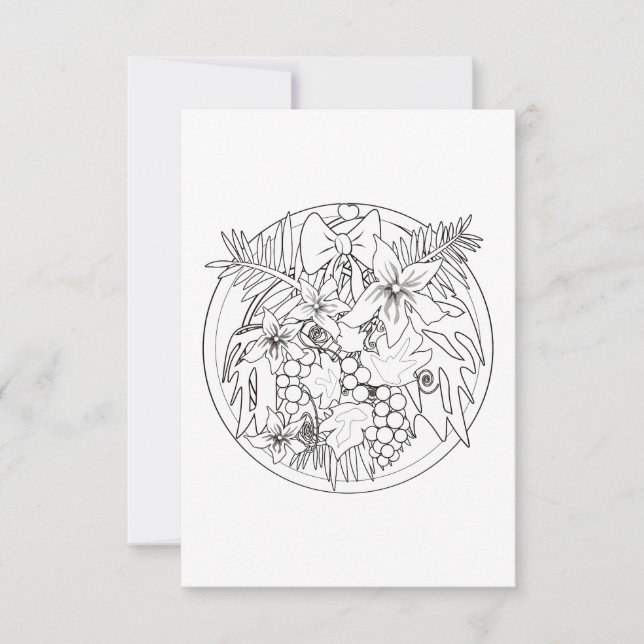 Paint the picture yourself a tropical pattern RSVP card (Front)