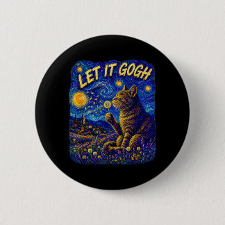 Paint The Stars Cat Blowing Dandelion Night Sky Button