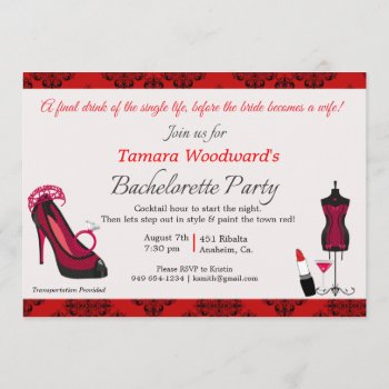 Paint The Town Bachelorette Party Invitation by SERENITYnFAITH at Zazzle