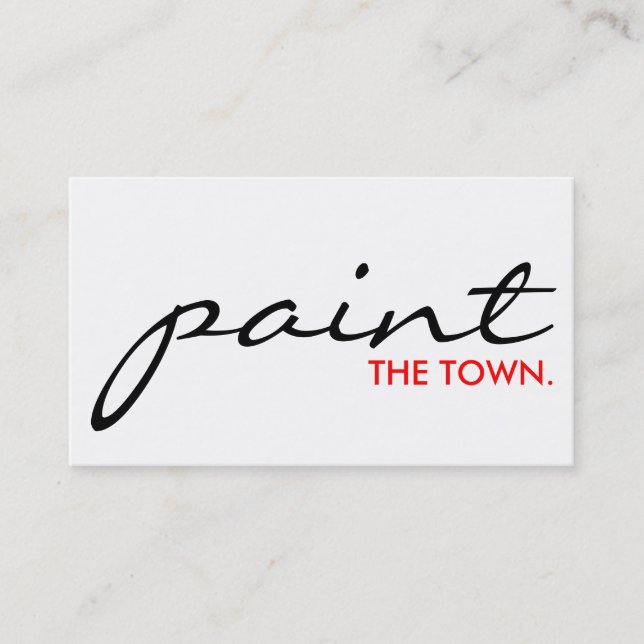 paint the town. (color customizable) business card (Front)