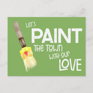 Paint the Town Valentines Humor Postcard