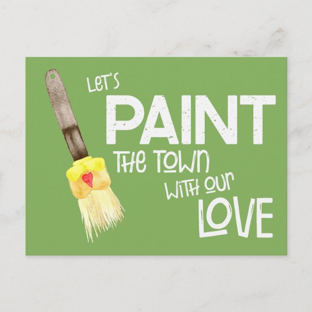 Paint the Town Valentines Humor Postcard (Front)