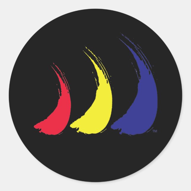 Paint-The-Wind Splashy Sails_on black Classic Round Sticker (Front)