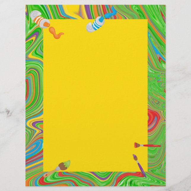 Paint Tube Paint Brush Theme Letterhead (Front)