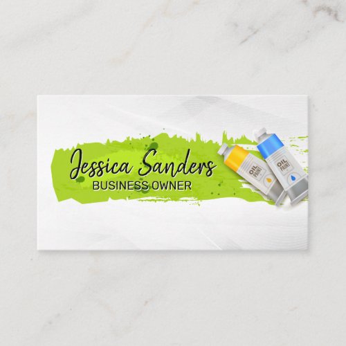 Paint Tubes  Green Paint  Artistry Business Card