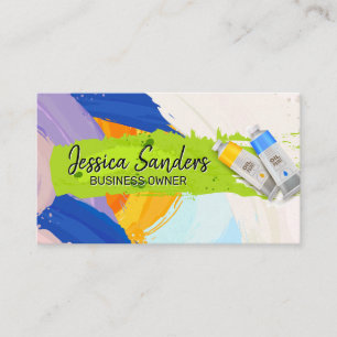 Paint Tubes Green Paint Artistry Watercolor Business Card