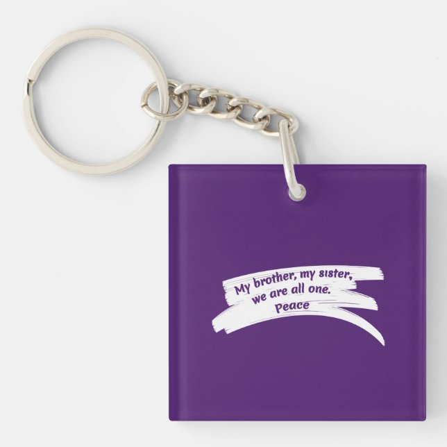 Paint Wipe Peace Message Keychain (Front)