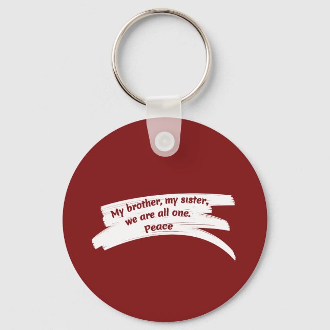 Paint Wipe Peace Message Keychain (Front)