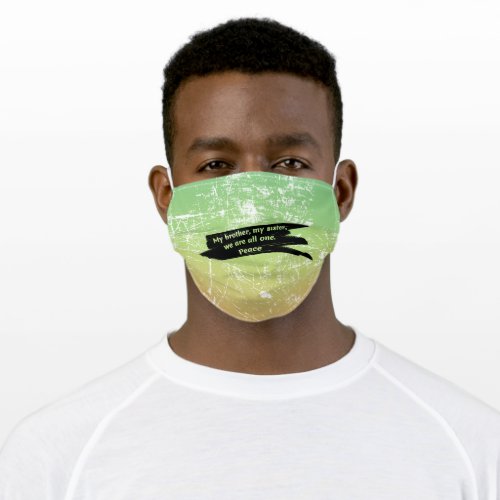 Paint Wipe Stroke Peace Message Adult Cloth Face Mask