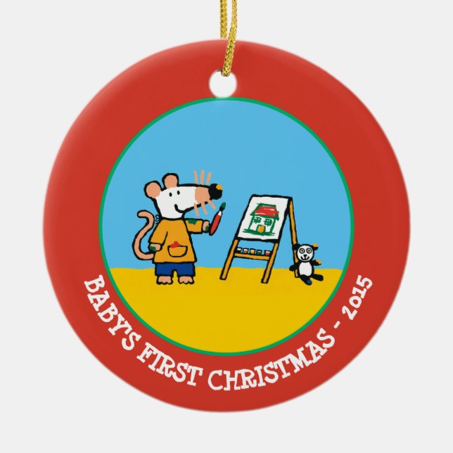 Paint with Maisy! Ceramic Ornament (Front)