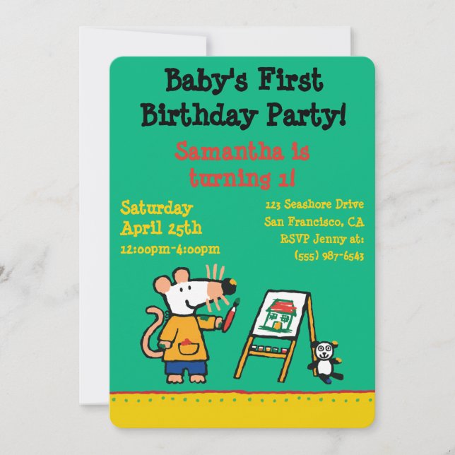 Paint with Maisy! Invitation (Front)