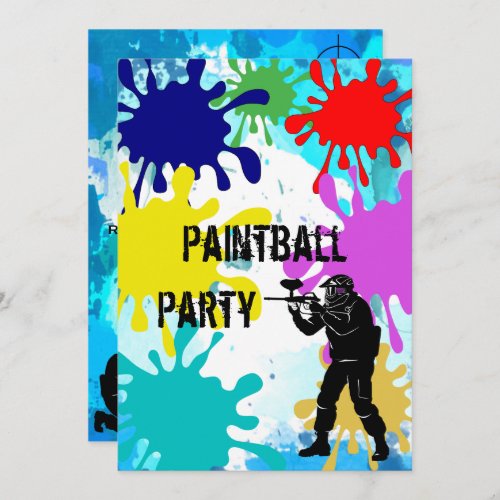 Paintball 10th Birthday Invitation