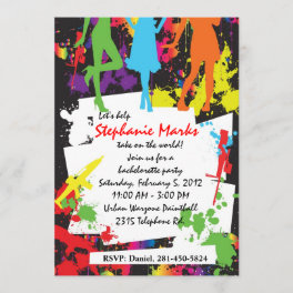Paintball bachelorette party invitation