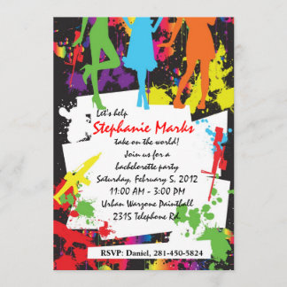 Paintball bachelorette party invitation
