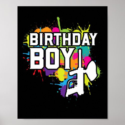 Paintball Birthday Boy Party Theme  Poster