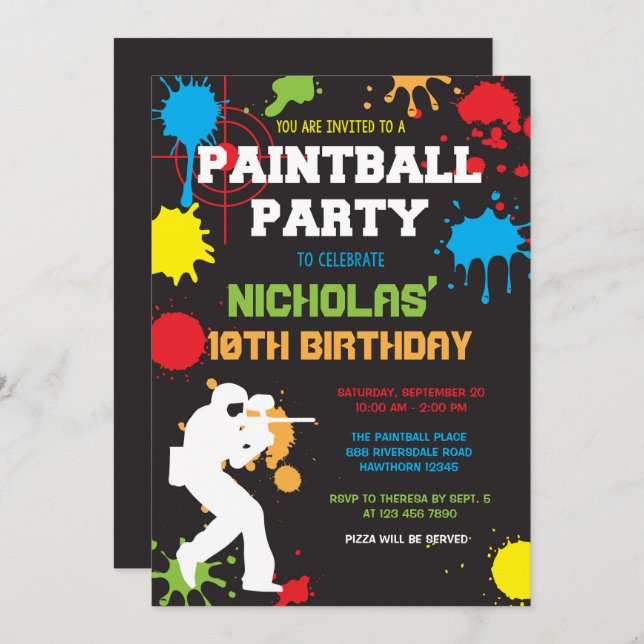 paintball-birthday-invitation-paintball-birthday-zazzle for Free Printable Paintball Birthday Invitation Templates Paintball Birthday Invitation / Paintball Birthday | Zazzle for Free Printable Paintball Birthday Invitation Templates