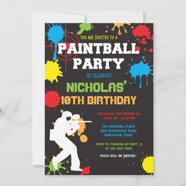 Paintball Birthday Invitation / Paintball Birthday | Zazzle paintball-birthday-invitation-paintball-birthday-zazzle