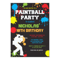 Paintball Birthday Invitation / Paintball Birthday