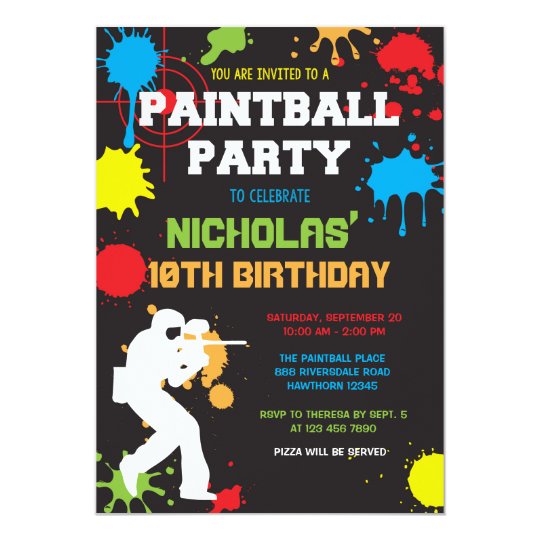 Paintball Birthday Invitation / Paintball Birthday Zazzle