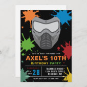 Paintball Birthday Invitation | Paintball Party (Front/Back)