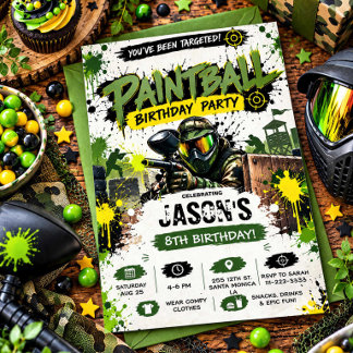 Paintball Birthday Party Invitation