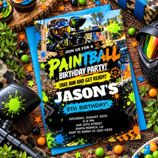 Paintball Birthday Party Invitation