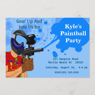 Paintball Birthday Party Invitation