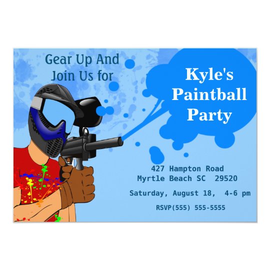 Paintball Birthday Party Invitation