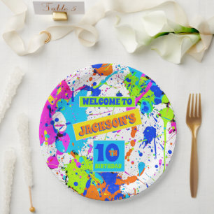 Paintball Birthday Party Paper Plates