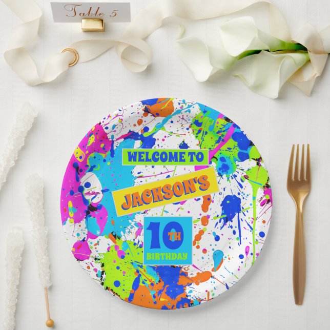 Paintball Birthday Party Paper Plates (Wedding)