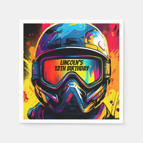 Paintball Birthday Party Personalized Napkins