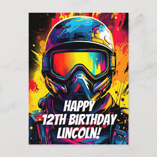 Paintball Birthday Party Personalized Postcard
