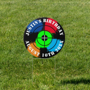 Paintball Birthday party yard sign