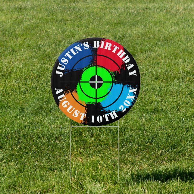 Paintball Birthday party yard sign (Insitu)