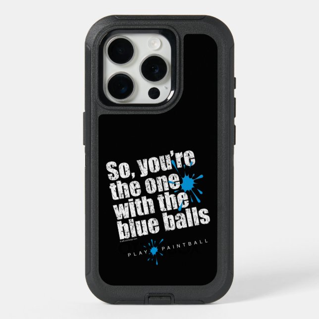 Paintball Blue Balls iPhone 15 Pro Case (Back)