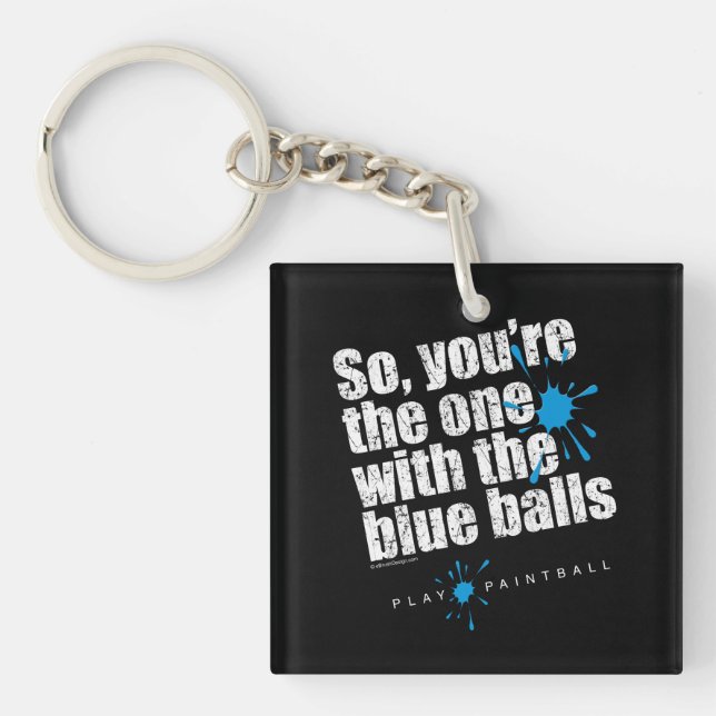 Paintball Blue Balls Keychain (Front)