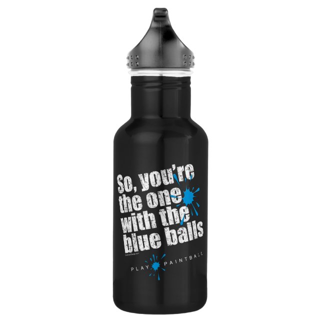Paintball Blue Balls Water Bottle (Right)