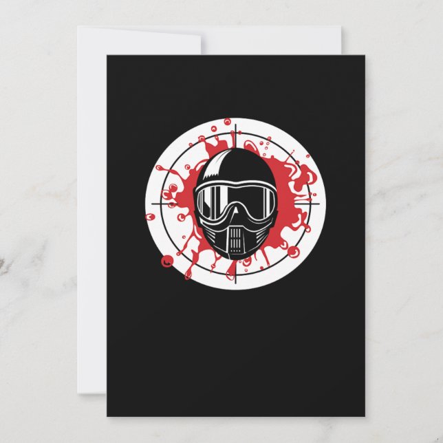 Paintball Bullseye Paintball Target Player Marker  Invitation (Front)