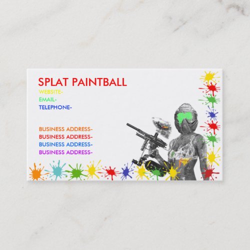 Paintball Business Card Template