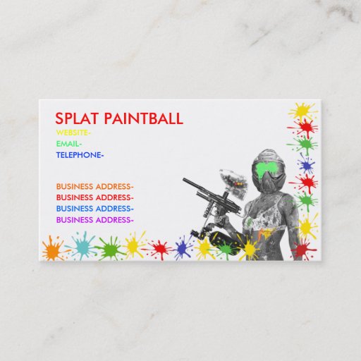 Customizable Paintball Business Card Template