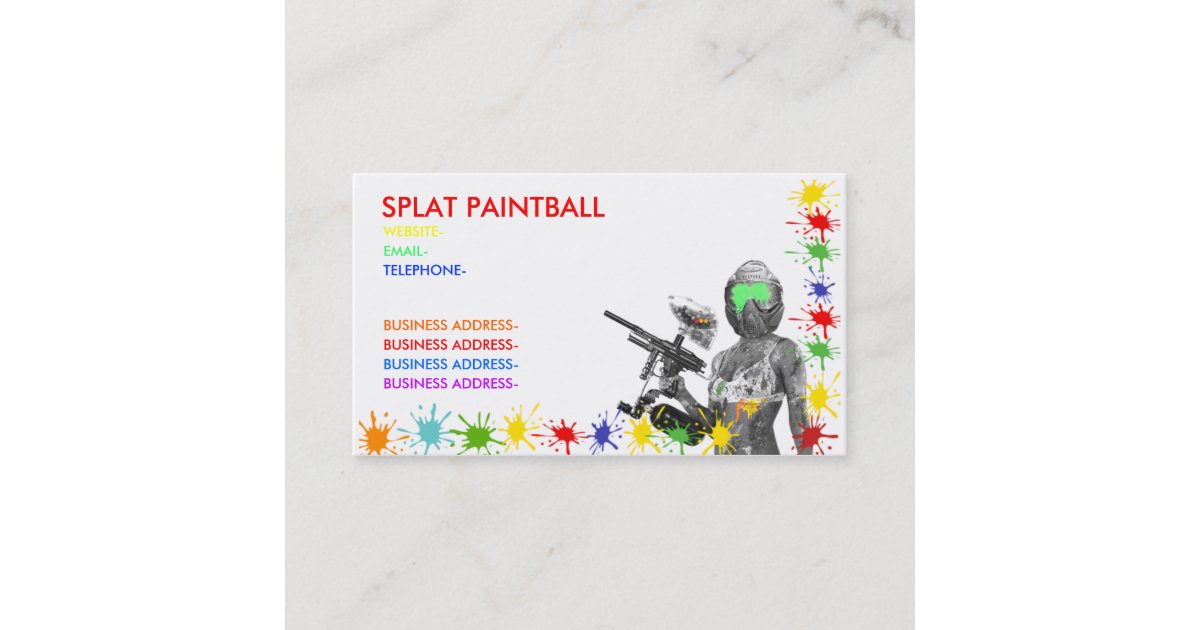 Paintball Business Card Zazzle