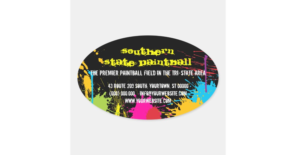 Paintball Business Promotional Sticker Zazzle