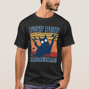 Paintball Cat Pew Pew Madafakas Crazy Cat  Paintba T-Shirt