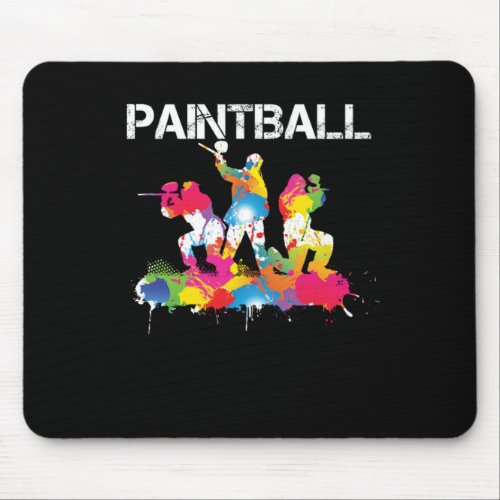 Paintball Color Splat Paintball Player Gift Mouse Pad