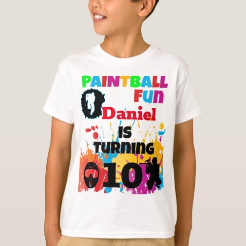 Paintball Colorful Matching Birthday Boy T_Shirt
