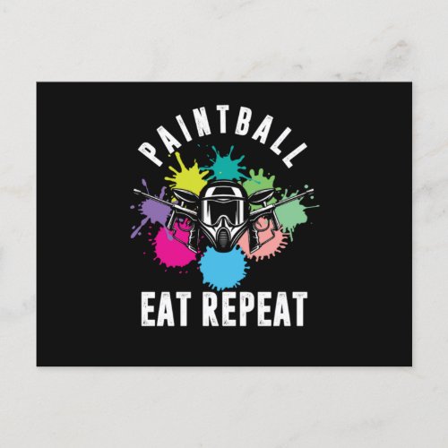 Paintball Eat Repeat Paintball Player Marker Gift Postcard