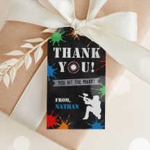 Paintball Favor Tags, Paintball Thank You Tags