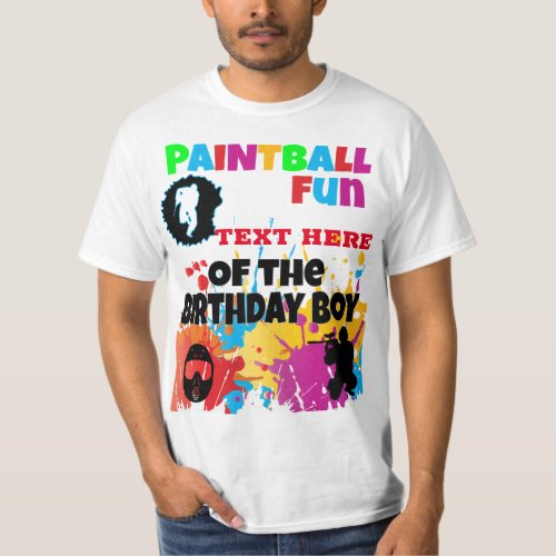 Paintball Fun Colorful Matching Dad Birthday Boy T_Shirt