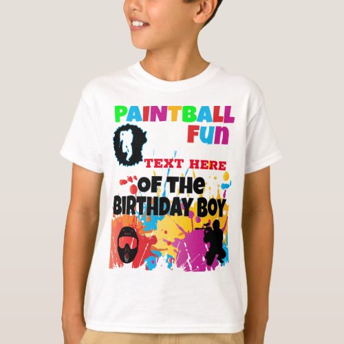 Paintball Fun Matching Colorful Birthday T_Shirt